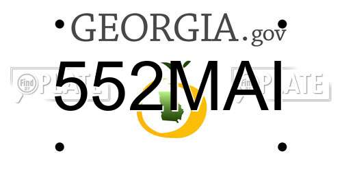 552MAI Georgia License Plate