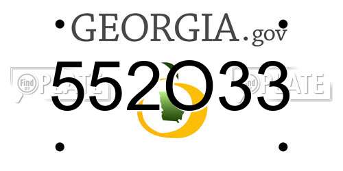 552O33 Georgia License Plate