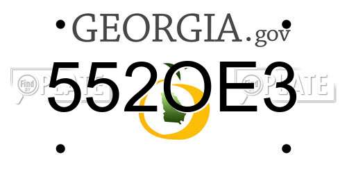 552OE3 Georgia License Plate