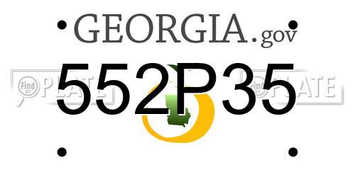 552P35 Georgia License Plate