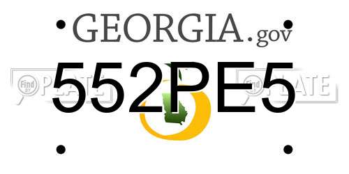 552PE5 Georgia License Plate