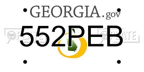 552PEB Georgia License Plate