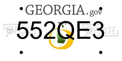 552QE3 Georgia License Plate