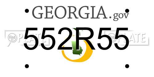 552R55 Georgia License Plate