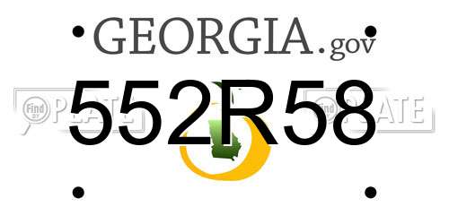 552R58 Georgia License Plate
