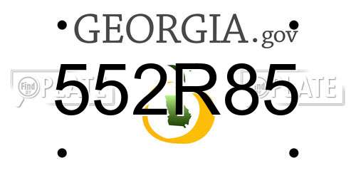 552R85 Georgia License Plate