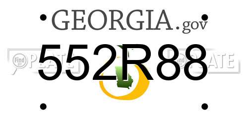 552R88 Georgia License Plate