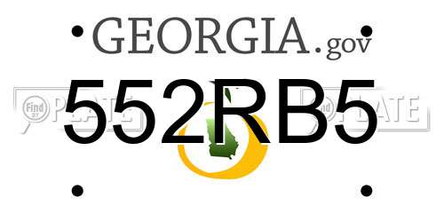 552RB5 Georgia License Plate
