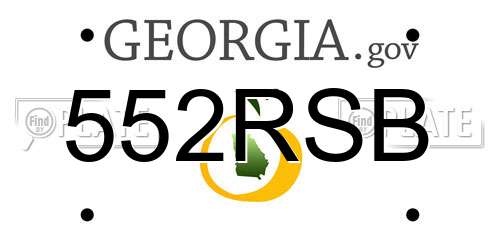 552RSB Georgia License Plate