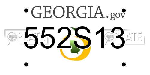 552S13 Georgia License Plate