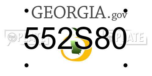 552S80 Georgia License Plate