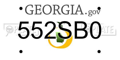 552SB0 Georgia License Plate