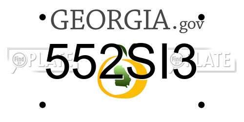 552SI3 Georgia License Plate