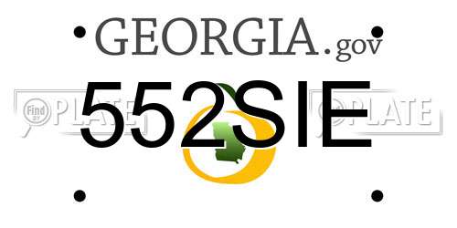 552SIE Georgia License Plate