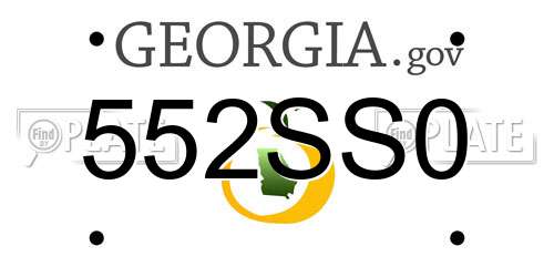 552SS0 Georgia License Plate