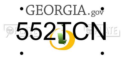 552TCN Georgia License Plate
