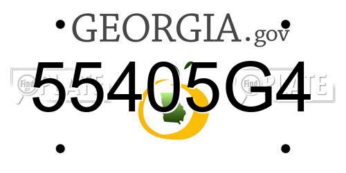 55405G4 Georgia License Plate