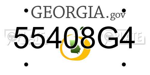 55408G4 Georgia License Plate