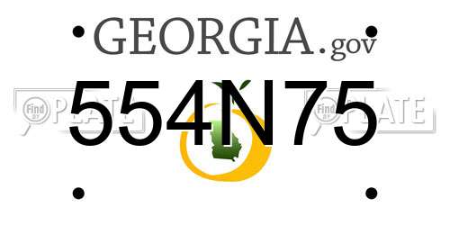 554N75 Georgia License Plate