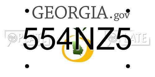 554NZ5 Georgia License Plate