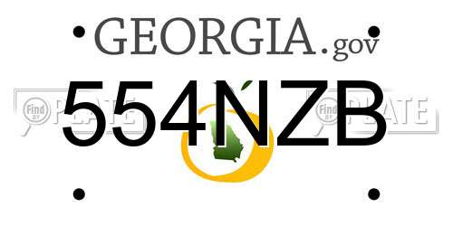 554NZB Georgia License Plate