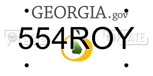 554ROY Georgia License Plate