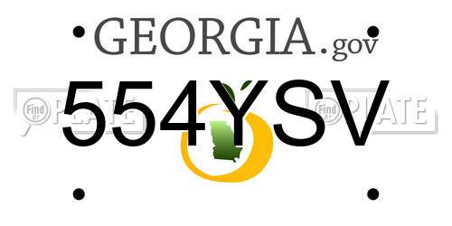 554YSV Georgia License Plate