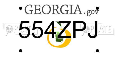 554ZPJ Georgia License Plate