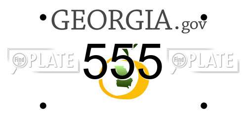 555 Georgia License Plate