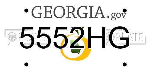 5552HG Georgia License Plate
