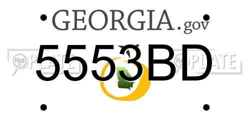5553BD Georgia License Plate