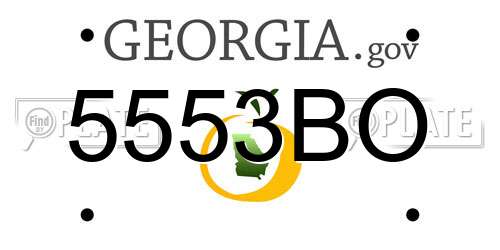 5553BO Georgia License Plate