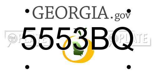 5553BQ Georgia License Plate