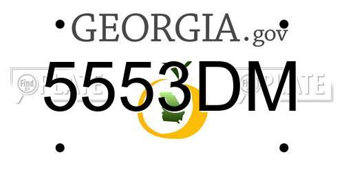 5553DM Georgia License Plate