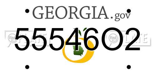 55546O2 Georgia License Plate