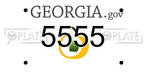 5555 Georgia License Plate