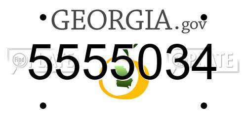 5555034 Georgia License Plate