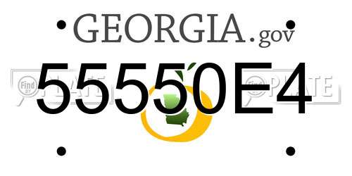 55550E4 Georgia License Plate