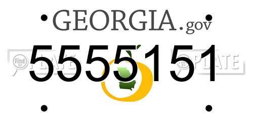5555151 Georgia License Plate