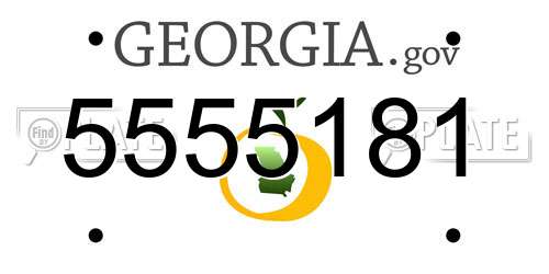 5555181 Georgia License Plate