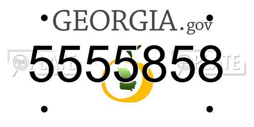 5555858 Georgia License Plate
