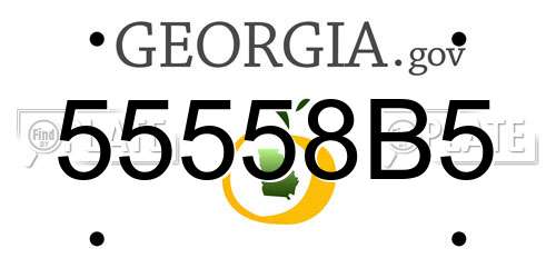 55558B5 Georgia License Plate