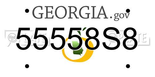 55558S8 Georgia License Plate