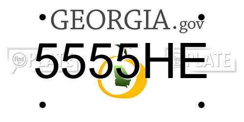 5555HE Georgia License Plate