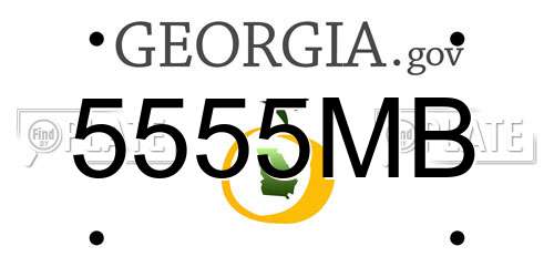 5555MB Georgia License Plate