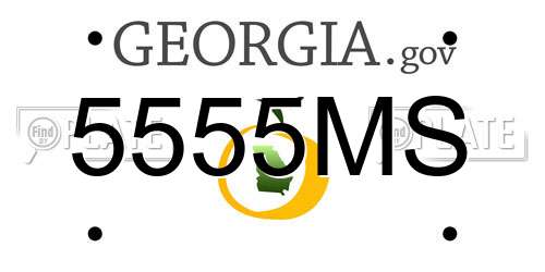 5555MS Georgia License Plate