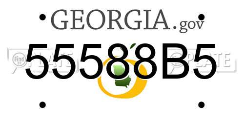 55588B5 Georgia License Plate