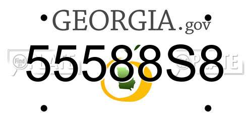 55588S8 Georgia License Plate