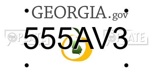 555AV3 Georgia License Plate
