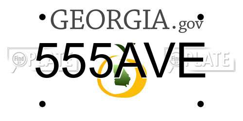 555AVE Georgia License Plate
